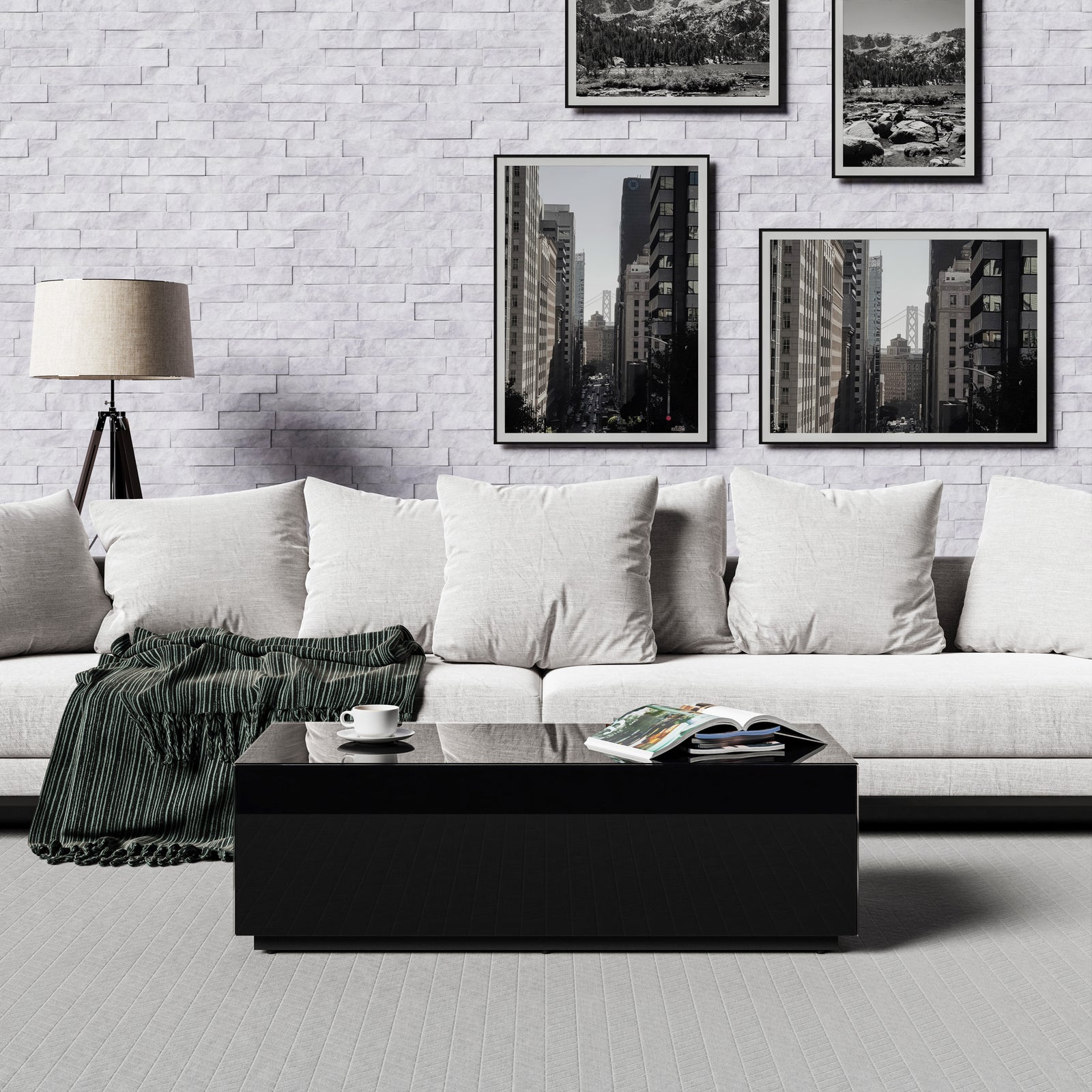 Sonorous CTB-120 All Glass Coffee Table / Center Table - Black