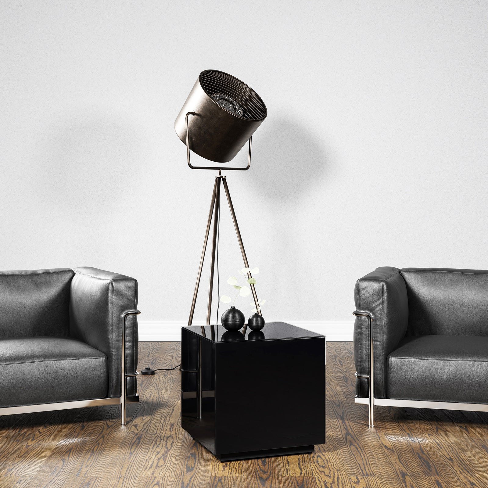 Sonorous STB-45 All Glass Cube Side Table - Black