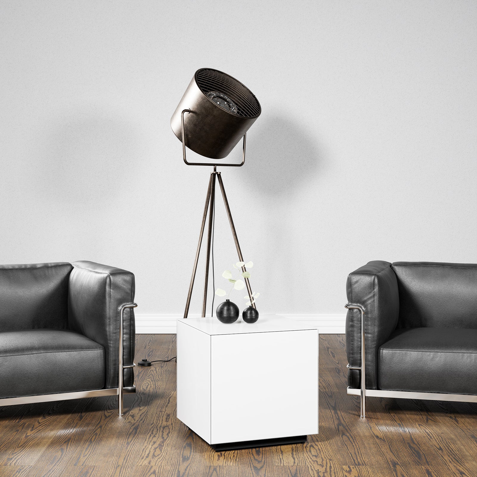 Sonorous STB-45 All Glass Cube Side Table - White