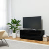 Sonorous Studio ST110 Modern TV Stand w/ Hidden Wheels for TVs up to 65" - Black / Black Wood Cover