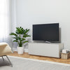 Sonorous Studio ST110 Modern TV Stand w/ Hidden Wheels for TVs up to 65" - White / White Wood Cover