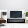 Sonorous Studio ST160 Modern TV Stand w/ Hidden Wheels for TVs up to 75" - White / Black Glass Cover
