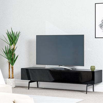 Sonorous Studio ST360 Modern TV Stand w/ Spike Legs for TVs up to 75" - Black / Black Wood Cover