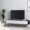 Sonorous Studio ST360 Modern TV Stand w/ Spike Legs for TVs up to 75" - Black / White Wood Cover