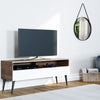 Sonorous VL1200 Series Modern TV Stand w/ Wood Legs for TVs up to 65" - Walnut Cabinet / White Cover