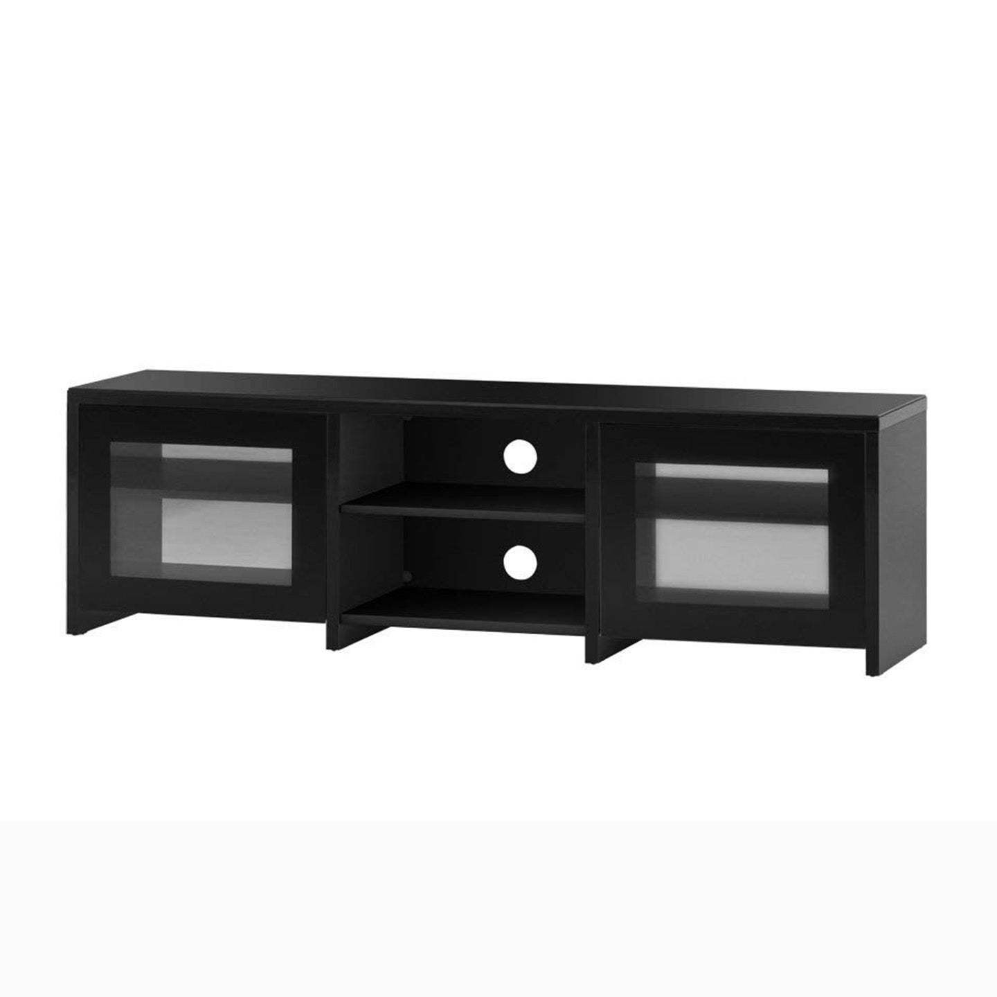 Sonorous LB-1620 Modern Wood and Glass TV Stand for TVs up to 75"-Black