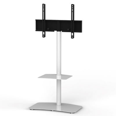 Sonorous PL-2810 Modern TV Floor Stand w/ Tempered Glass Shelf For TVs up to 65" - White