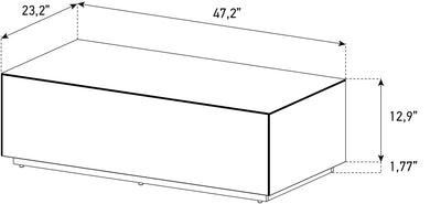 Sonorous CTB-120 All Glass Coffee Table / Center Table - Gray Ash (Limited Edition)