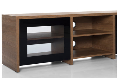 Sonorous LB-1620 Modern Wood and Glass TV Stand for TVs up to 75" - Walnut