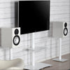 Sonorous PL-2810 Modern TV Floor Stand w/ Tempered Glass Shelf For TVs up to 65" - White