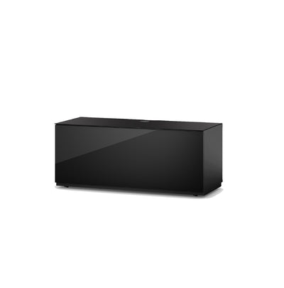 Sonorous Studio ST110 Modern TV Stand w/ Hidden Wheels for TVs up to 65" - Black / Black Wood Cover