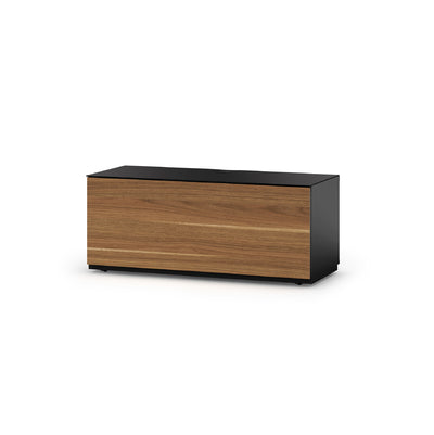 Sonorous Studio ST110 Modern TV Stand w/ Hidden Wheels for TVs up to 65" - Black /  Walnut Wood Cover