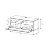Sonorous Studio ST110 Modern TV Stand w/ Hidden Wheels for TVs up to 65" - Black / Black Wood Cover