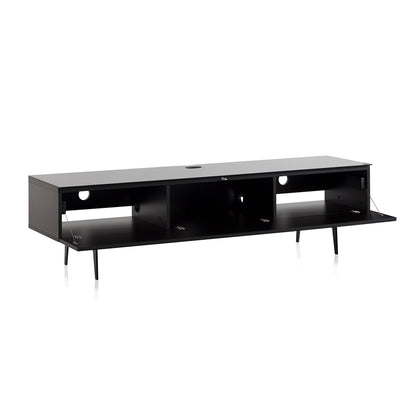 Sonorous Studio ST360 Modern TV Stand w/ Spike Legs for TVs up to 75" - Black / White Wood Cover