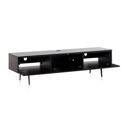 Sonorous Studio ST360 Modern TV Stand w/ Spike Legs for TVs up to 75" - Black / Walnut Wood Cover
