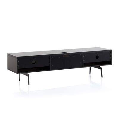 Sonorous Studio ST360 Modern TV Stand w/ Spike Legs for TVs up to 75" - Black / White Wood Cover