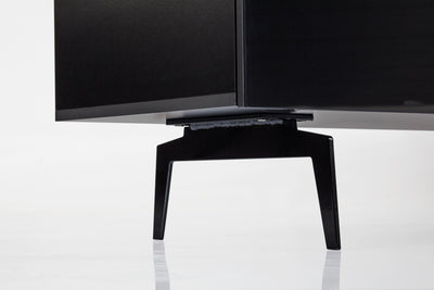 Sonorous Studio ST360 Modern TV Stand w/ Spike Legs for TVs up to 75" - Black / White Wood Cover