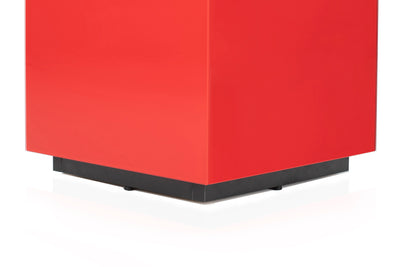 Sonorous STB-45 All Glass Cube Side Table - Scarlet Red (Limited Edition)