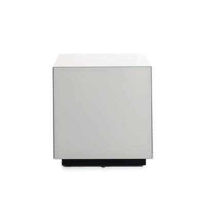 Sonorous STB-45 All Glass Cube Side Table - White