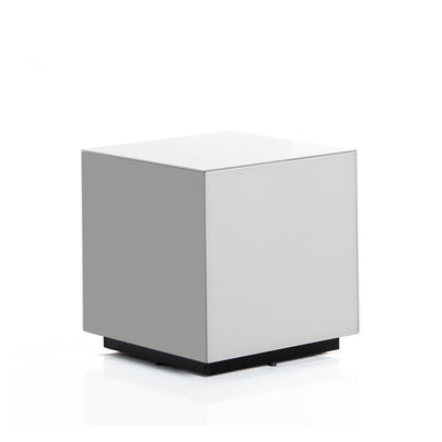 Sonorous STB-45 All Glass Cube Side Table - White