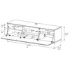 Sonorous Studio ST160 Modern TV Stand w/ Hidden Wheels for TVs up to 75" - Black / Walnut Wood Cover
