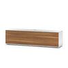 Sonorous Studio ST160 Modern TV Stand w/ Hidden Wheels for TVs up to 75" - White / Walnut Wood Cover