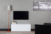 Sonorous Studio ST110 Modern TV Stand w/ Hidden Wheels for TVs up to 65" - White / Black Wood Cover