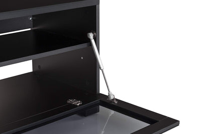 Sonorous Studio ST110 Modern TV Stand w/ Hidden Wheels for TVs up to 65" - Black / White Glass Cover