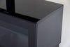 Sonorous Studio ST110 Modern TV Stand w/ Hidden Wheels for TVs up to 65" - Black / Black Glass Cover