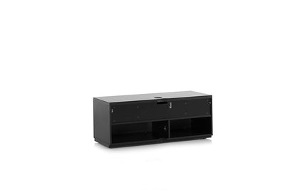 Sonorous Studio ST110 Modern TV Stand w/ Hidden Wheels for TVs up to 65" - Black / White Wood Cover