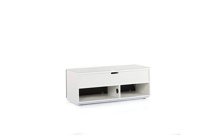 Sonorous Studio ST110 Modern TV Stand w/ Hidden Wheels for TVs up to 65" - White / White Wood Cover