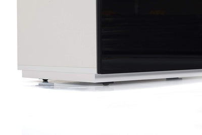 Sonorous Studio ST110 Modern TV Stand w/ Hidden Wheels for TVs up to 65" - White / White Wood Cover