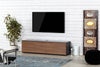 Sonorous Studio ST160 Modern TV Stand w/ Hidden Wheels for TVs up to 75" - Black / Walnut Wood Cover