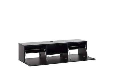 Sonorous Studio ST160 Modern TV Stand w/ Hidden Wheels for TVs up to 75" - Black / Walnut Wood Cover
