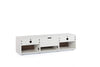 Sonorous Studio ST160 Modern TV Stand w/ Hidden Wheels for TVs up to 75" - White / Black Wood Cover