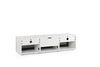 Sonorous Studio ST160 Modern TV Stand w/ Hidden Wheels for TVs up to 75" - White / White Glass Cover