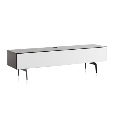 Sonorous Studio ST360 Modern TV Stand w/ Spike Legs for TVs up to 75" - Black / White Wood Cover