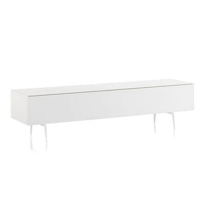 Sonorous Studio ST360 Modern TV Stand w/ Spike Legs for TVs up to 75" - White / White Wood Cover