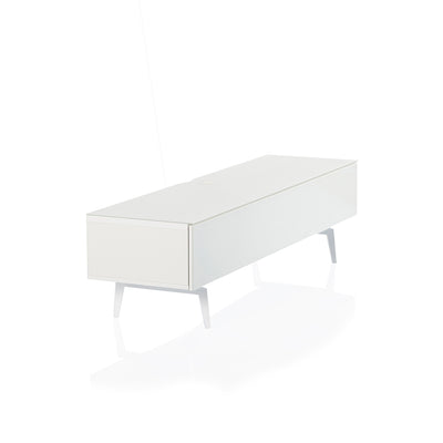 Sonorous Studio ST360 Modern TV Stand w/ Spike Legs for TVs up to 75" - White / White Wood Cover