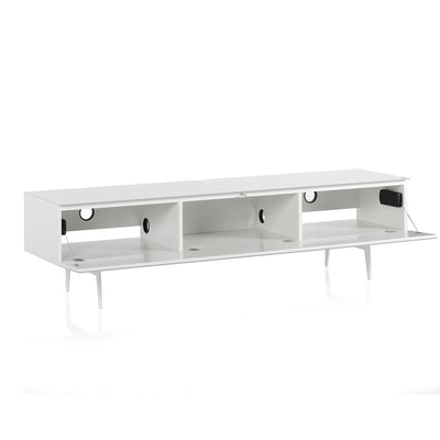 Sonorous Studio ST360 Modern TV Stand w/ Spike Legs for TVs up to 75" - White / White Wood Cover