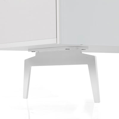Sonorous Studio ST360 Modern TV Stand w/ Spike Legs for TVs up to 75" - White / White Wood Cover