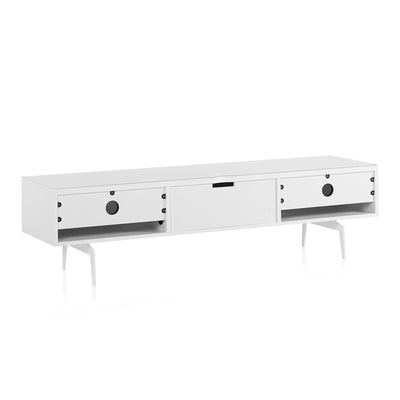 Sonorous Studio ST360 Modern TV Stand w/ Spike Legs for TVs up to 75" - White / Walnut Wood Cover