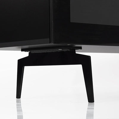 Sonorous Studio ST360 Modern TV Stand w/ Spike Legs for TVs up to 75" - Black / White Glass Cover