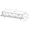 Sonorous Studio ST360 Modern TV Stand w/ Spike Legs for TVs up to 75" - White / Black Glass Cover