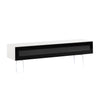Sonorous Studio ST360 Modern TV Stand w/ Spike Legs for TVs up to 75" - White / Black Glass Cover