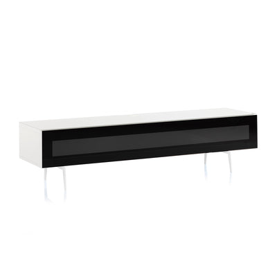 Sonorous Studio ST360 Modern TV Stand w/ Spike Legs for TVs up to 75" - White / Black Glass Cover