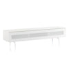 Sonorous Studio ST360 Modern TV Stand w/ Spike Legs for TVs up to 75" - White / White Glass Cover