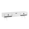 Sonorous Studio ST360 Modern TV Stand w/ Spike Legs for TVs up to 75" - White / Black Glass Cover