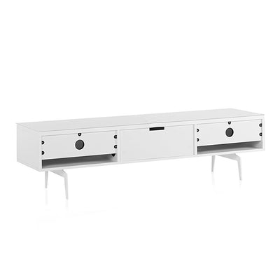 Sonorous Studio ST360 Modern TV Stand w/ Spike Legs for TVs up to 75" - White / Black Glass Cover