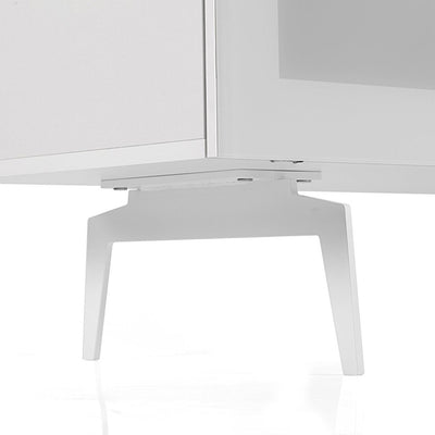 Sonorous Studio ST360 Modern TV Stand w/ Spike Legs for TVs up to 75" - White / White Glass Cover